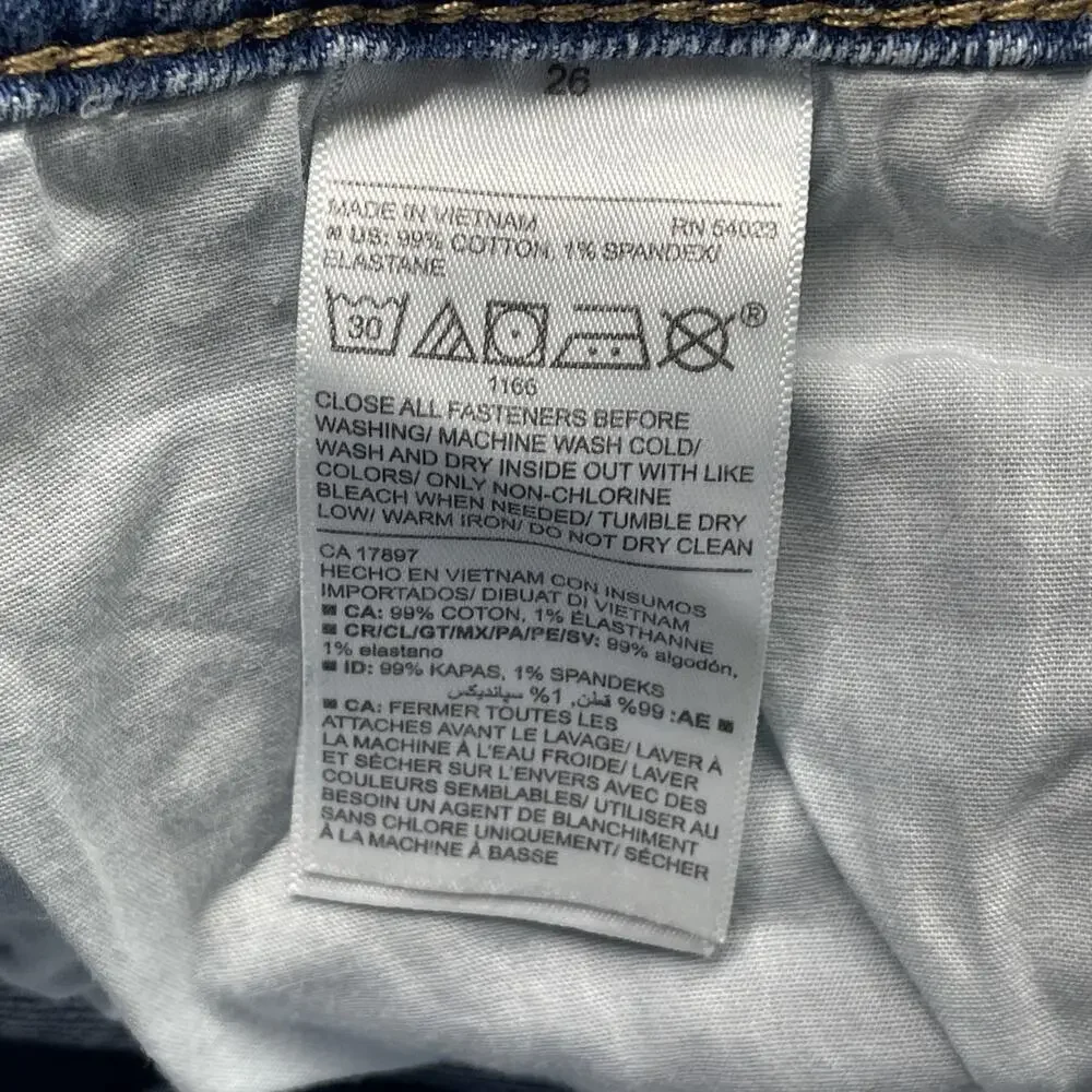 NWT Old Navy Mid Rise Boyfriend Jeans Womens Plus Size 26 Cuffed Stretch Denim